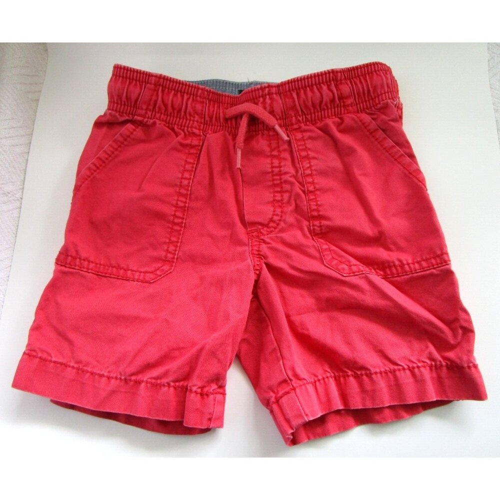 Genuine Oshkosh B'Gosh Boys 3T Red 100% Cotton Shorts - Pockets & Drawstring